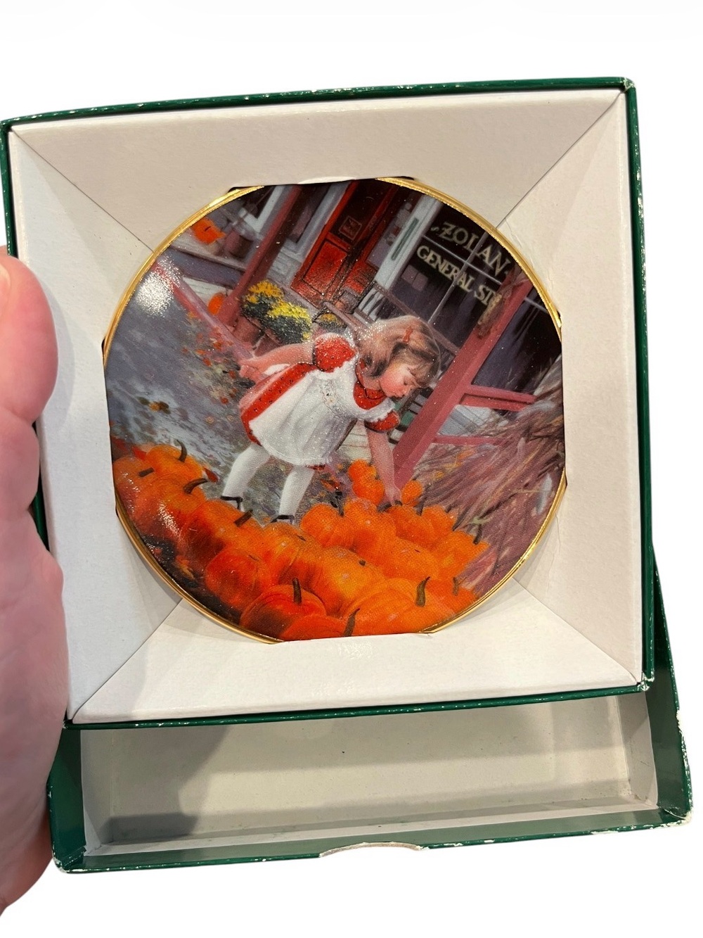 Vintage 1997 country pumpkins Donald Zolan Decorative mini Plate